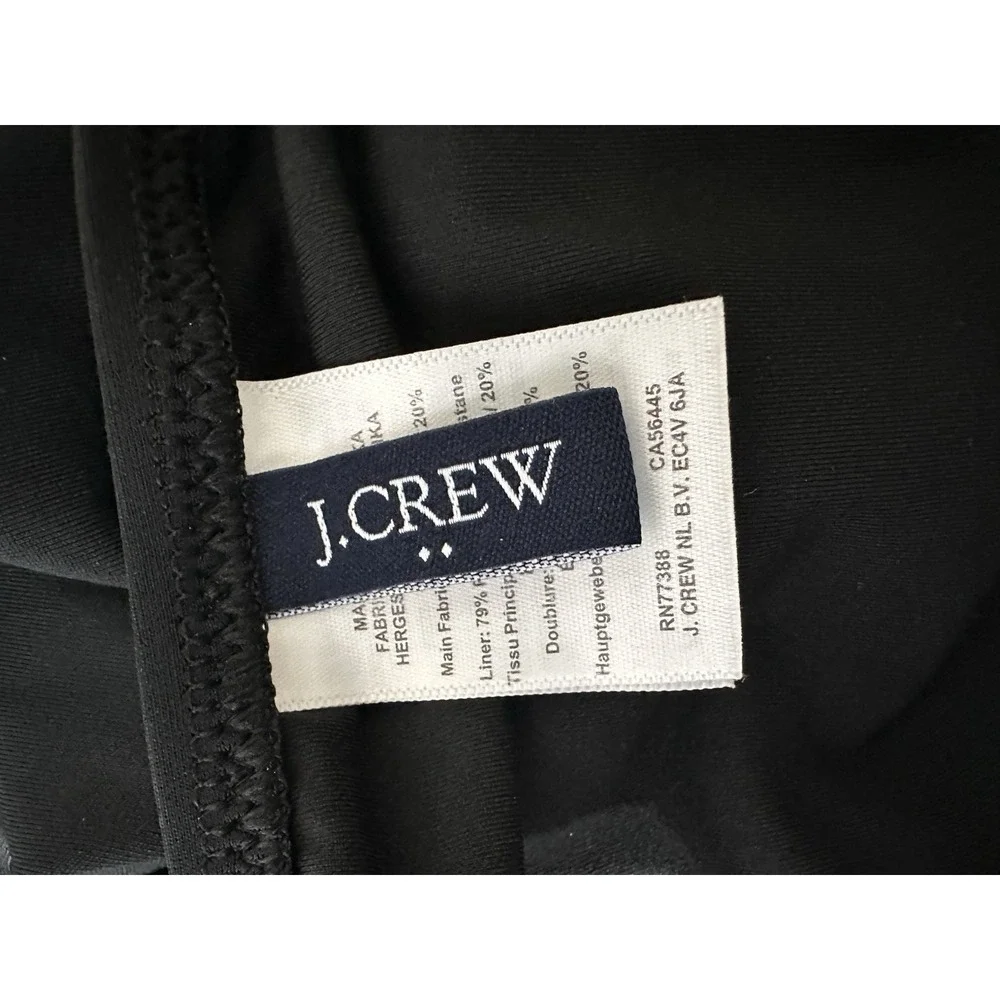 J.Crew Black‎ Ruched One Piece Swimsuit Plunge V Neck Size M